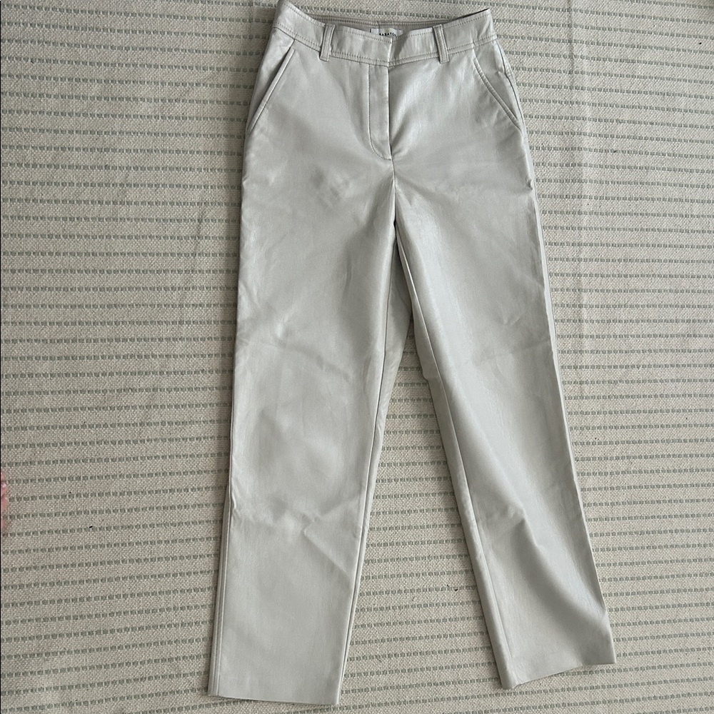 Babaton Cream Leather Trousers